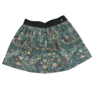 Mayoral Floral Patterned Skirt with Black Waistband Girls Size 9